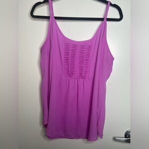 Torrid Women’s Pink Pleated Front Spaghetti Strap Tank Top Sleeveless blouse